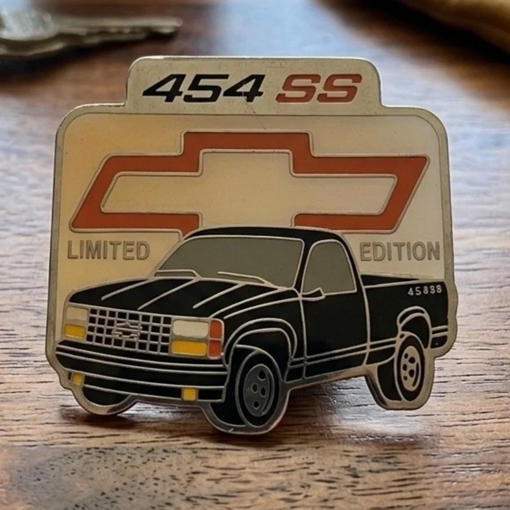 Vintage Chevrolet 454 SS Limited Edition Enamel Pin Chevy OBS Truck Black Bowtie